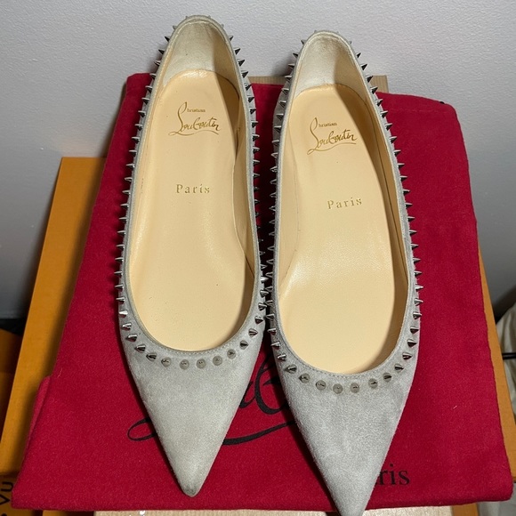 Christian Louboutin Shoes - NIB Christian Louboutin Anjalina Spiked Suede flats